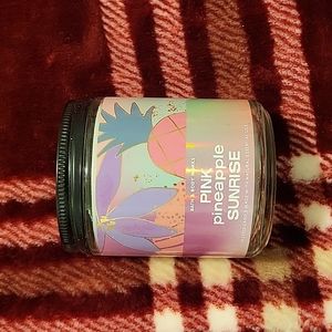brand new b&bw pink pineapple sunrise candle